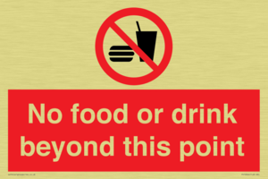 No food or drink beyond this point